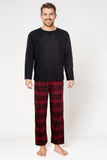 Mens Crew Neck Waffle Top & Check Flannel PJs (311289)