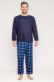 Mens Crew Neck Waffle Top & Check Flannel PJs (311289)