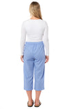 Ladies Linen 3/4 Trousers with Button Up Side (4199)