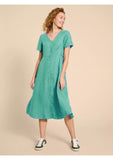 Ladies Linen Button Down Dress (4292)
