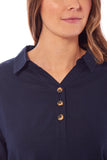 Ladies Three Quarter Button Shirt Dress (4093)